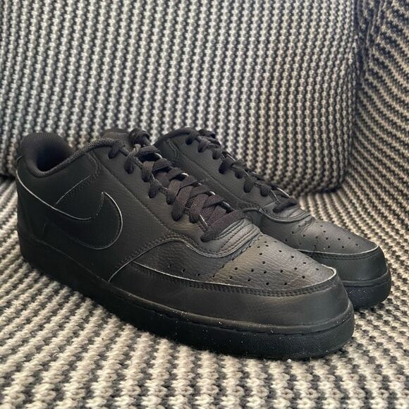 Nike Court Vision Low Next Nature triple black men’s shoe size 13 - Picture 2 of 10